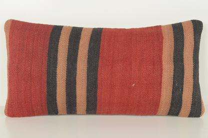 Turkish Lumbar Kilim Pillow Cover 10x20 " 25x50 cm. G01001