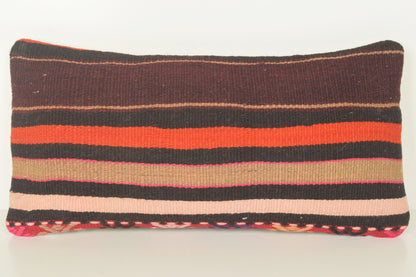 Turkish Lumbar Kilim Pillow Cover 10x20 " 25x50 cm. G01006