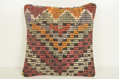 Turkish Kilim Pillow Cover 16x16 " 40x40 cm. D03308