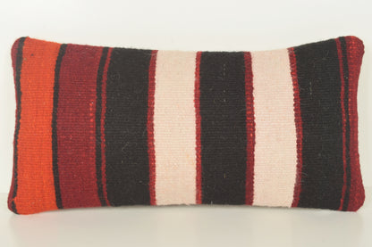 Turkish Lumbar Kilim Pillow Cover 10x20 " 25x50 cm. G01008