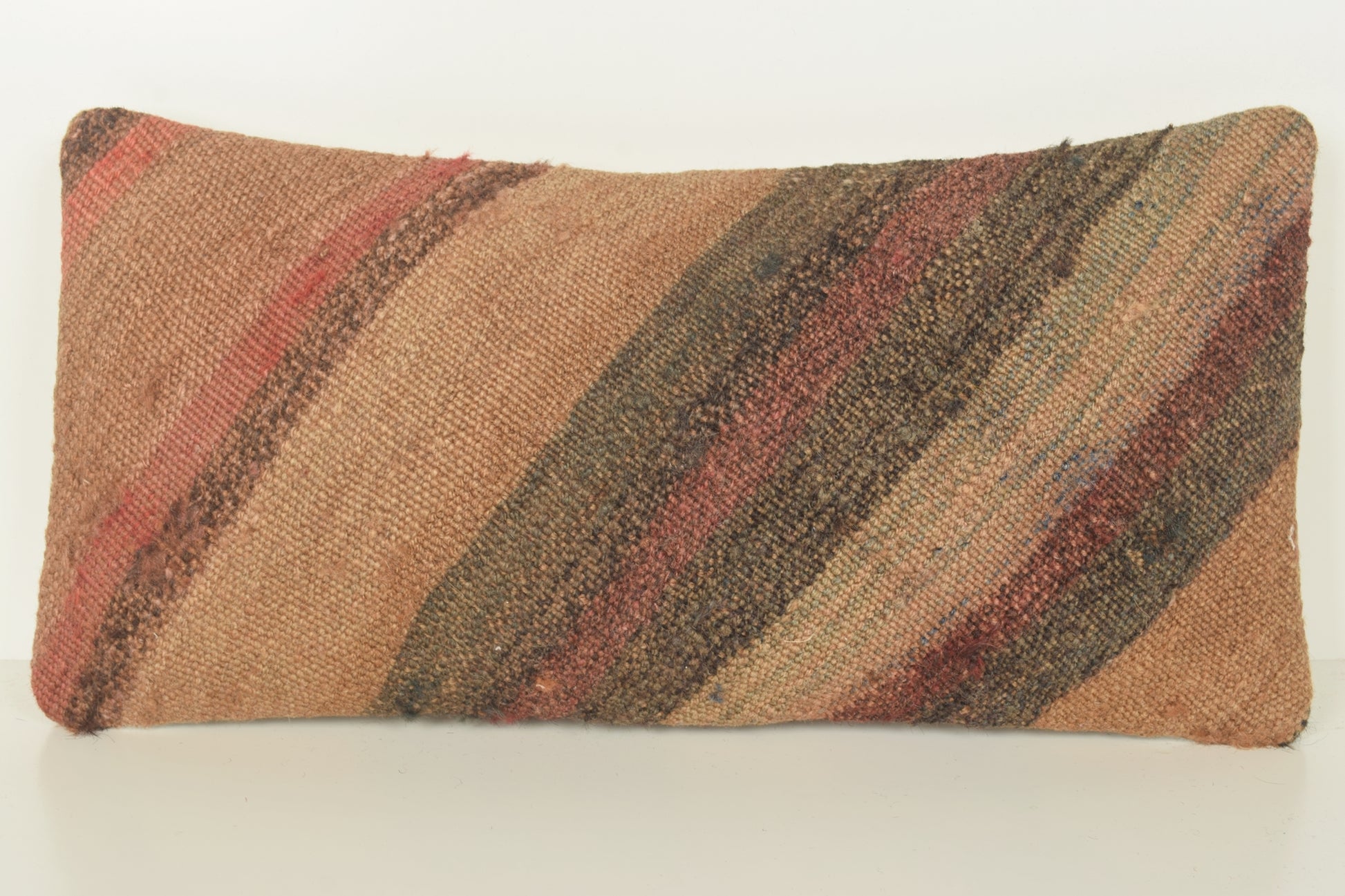 Turkish Lumbar Kilim Pillow Cover 10x20 " 25x50 cm. G01009