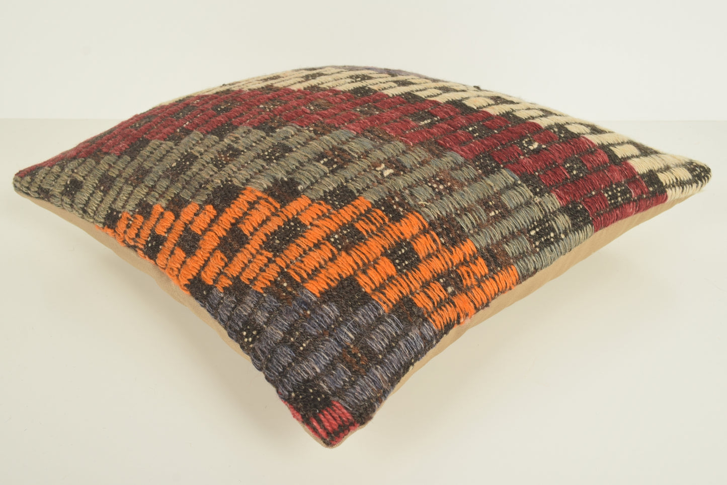 Turkish Kilim Pillow Cover 16x16 " 40x40 cm. D03309