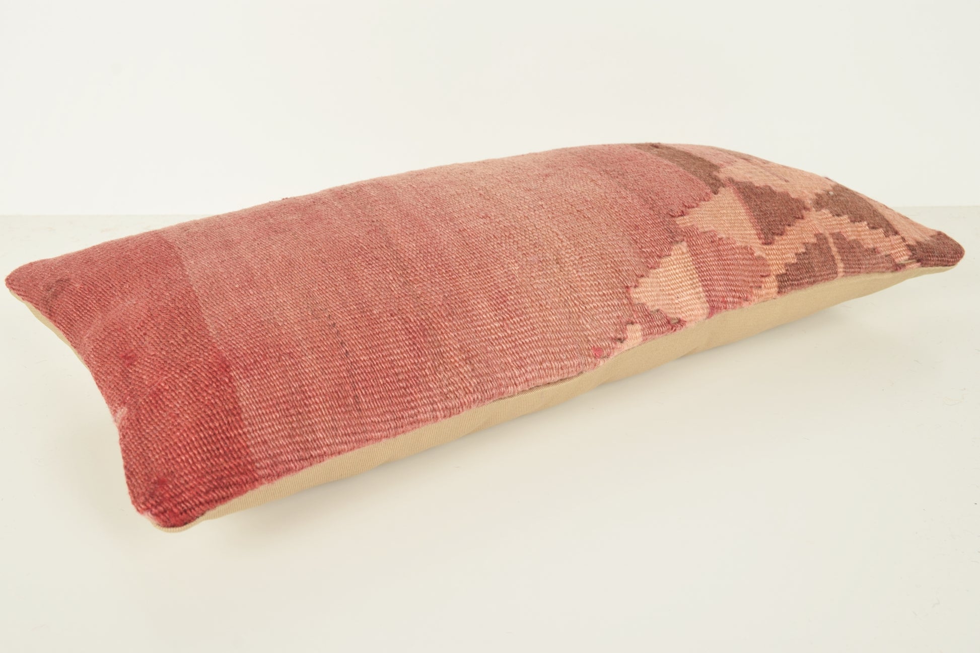 Turkish Lumbar Kilim Pillow Cover 10x20 " 25x50 cm. G00809