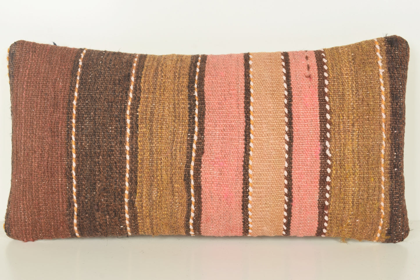 Turkish Lumbar Kilim Pillow Cover 10x20 " 25x50 cm. G01011