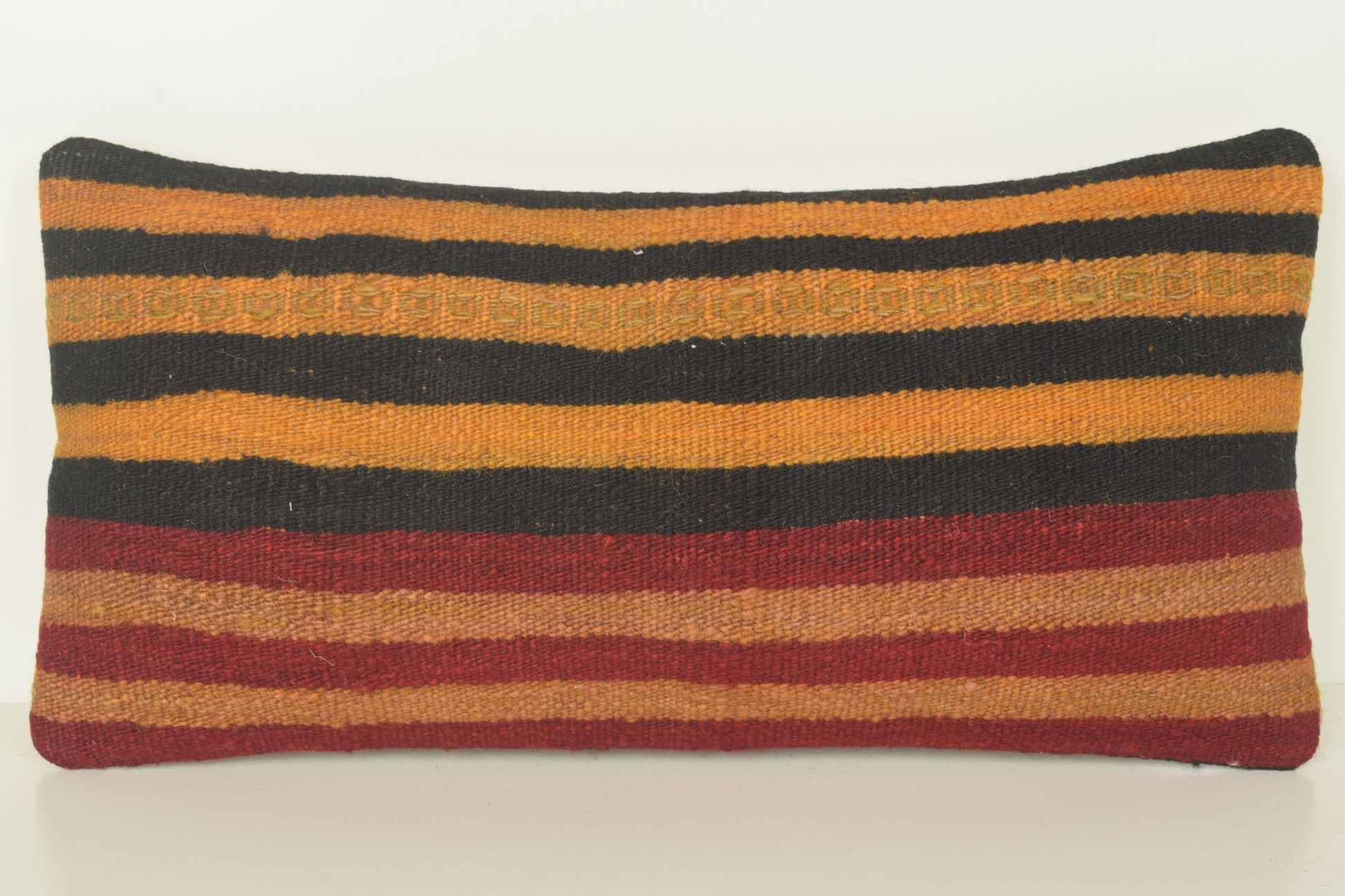 Turkish Lumbar Kilim Pillow Cover 10x20 " 25x50 cm. G01014