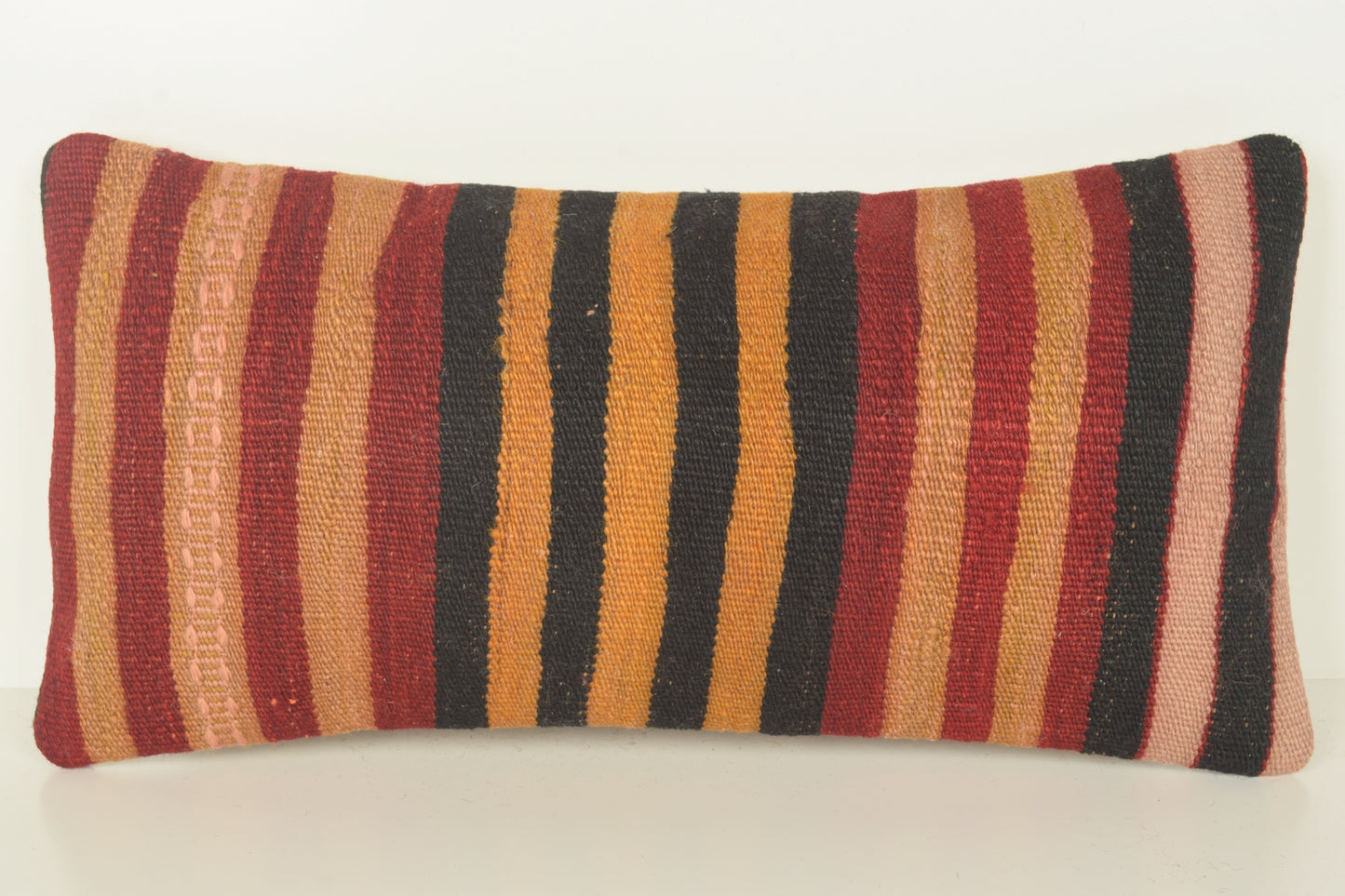 Turkish Lumbar Kilim Pillow Cover 10x20 " 25x50 cm. G01016