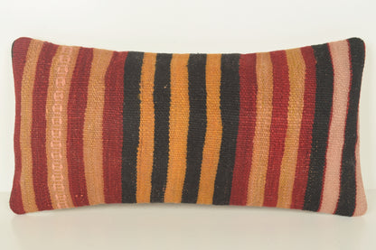 Turkish Lumbar Kilim Pillow Cover 10x20 " 25x50 cm. G01016