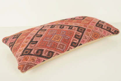 Turkish Lumbar Kilim Pillow Cover 10x20 " 25x50 cm. G00723