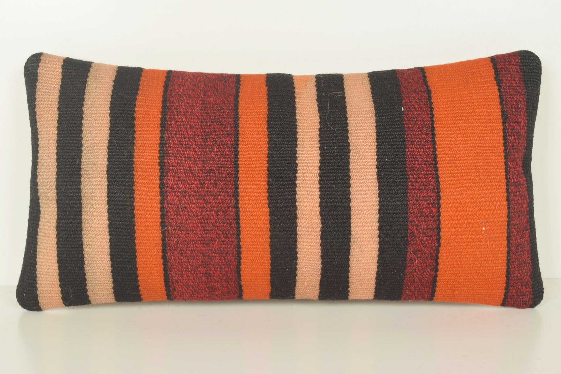 Turkish Lumbar Kilim Pillow Cover 10x20 " 25x50 cm. G01024