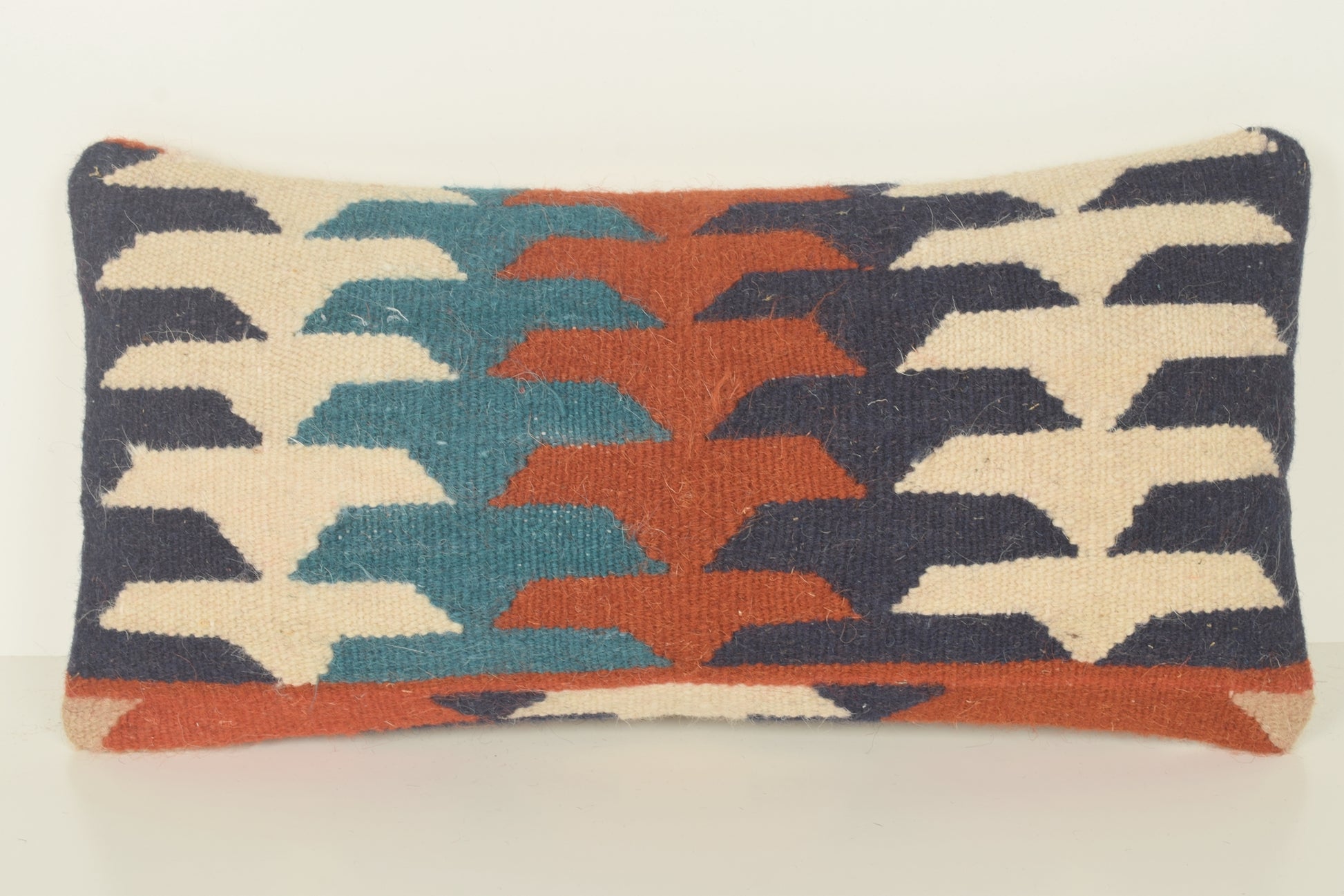 Turkish Lumbar Kilim Pillow Cover 10x20 " 25x50 cm. G00725