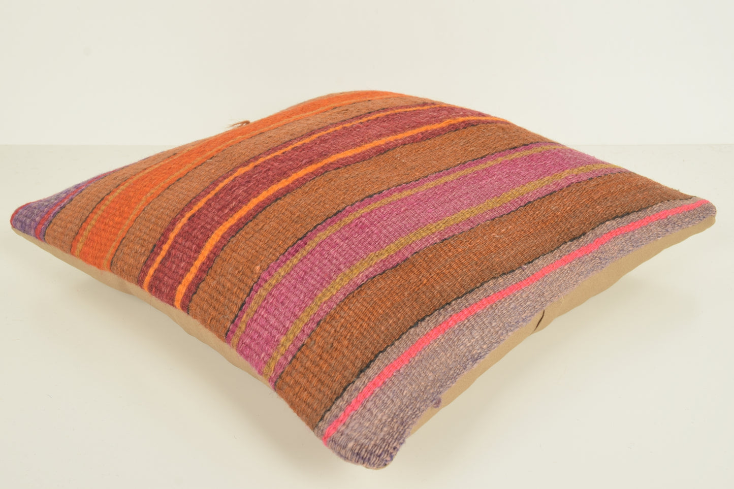 Turkish Kilim Pillow Cover 16x16 " 40x40 cm. D03326