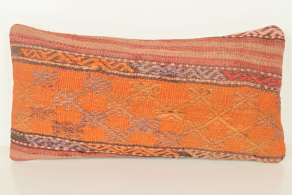 Turkish Lumbar Kilim Pillow Cover 10x20 " 25x50 cm. G00830