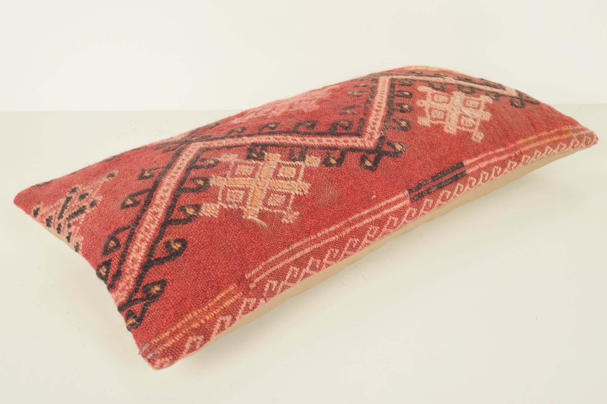 Turkish Lumbar Kilim Pillow Cover 10x20 " 25x50 cm. G00731