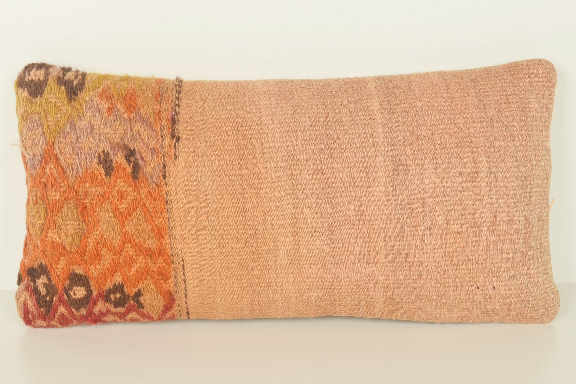 Turkish Lumbar Kilim Pillow Cover 10x20 " 25x50 cm. G00732