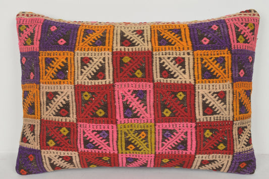 Kilim Floor Pillow Cushion E00436 Lumbar Beautiful Economic Fragment