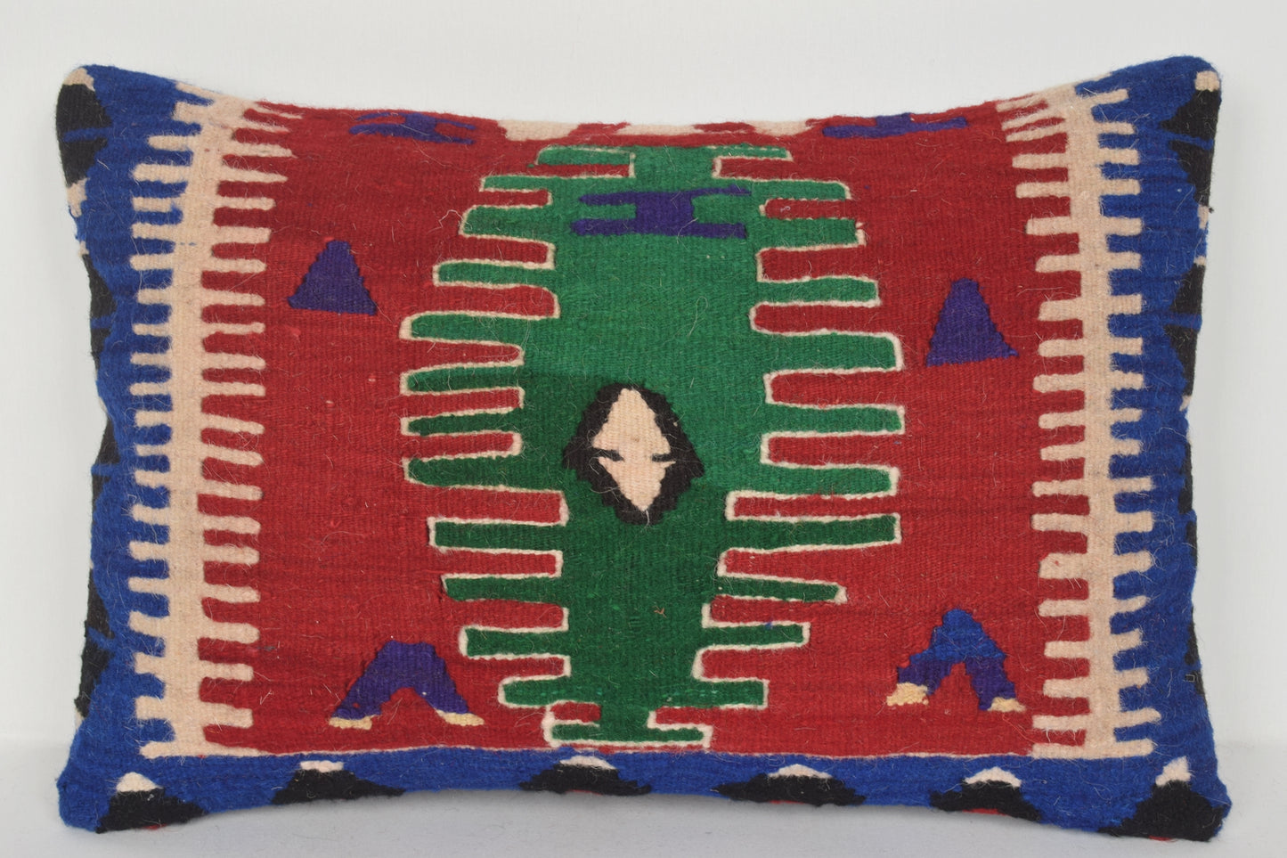 Green Kilim Pillow Covers E00337 Lumbar Hand woven Art Reasonable Big