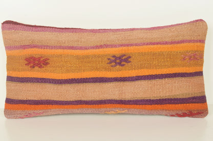 Turkish Lumbar Kilim Pillow Cover 10x20 " 25x50 cm. G00838