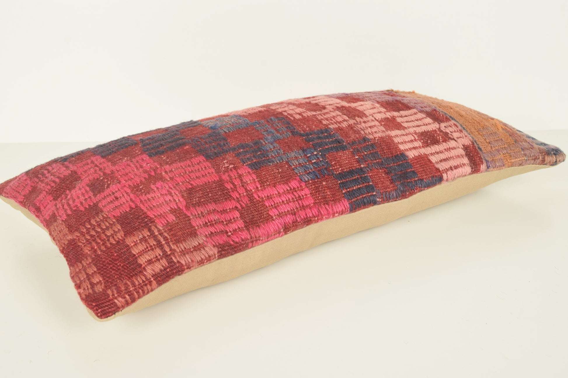 Turkish Lumbar Kilim Pillow Cover 10x20 " 25x50 cm. G00944