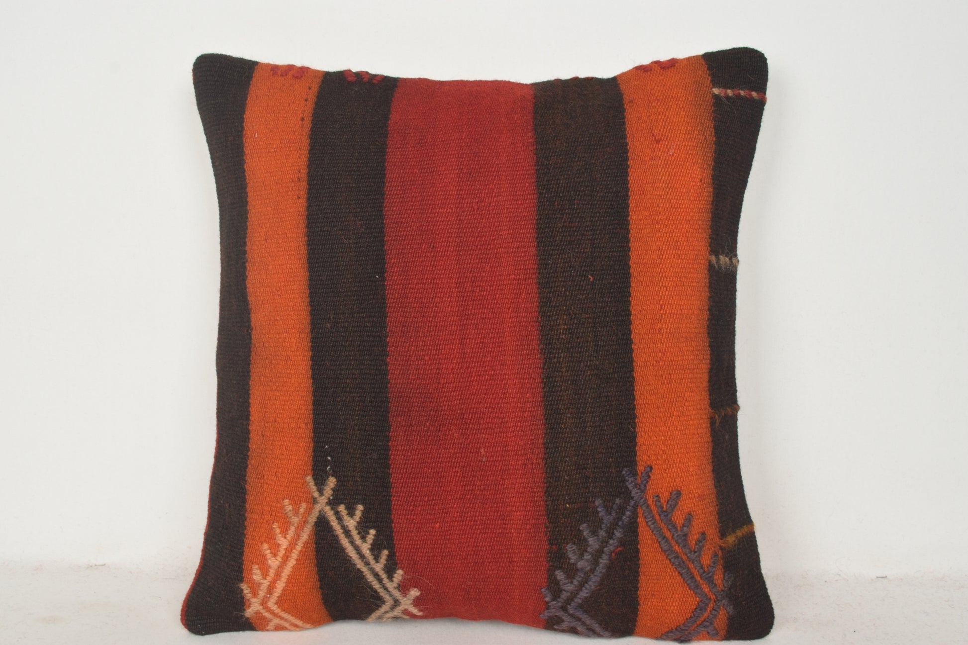 Orange Kilim Rug Ebay UK Pillow C00746 18x18 " - 45x45 cm.