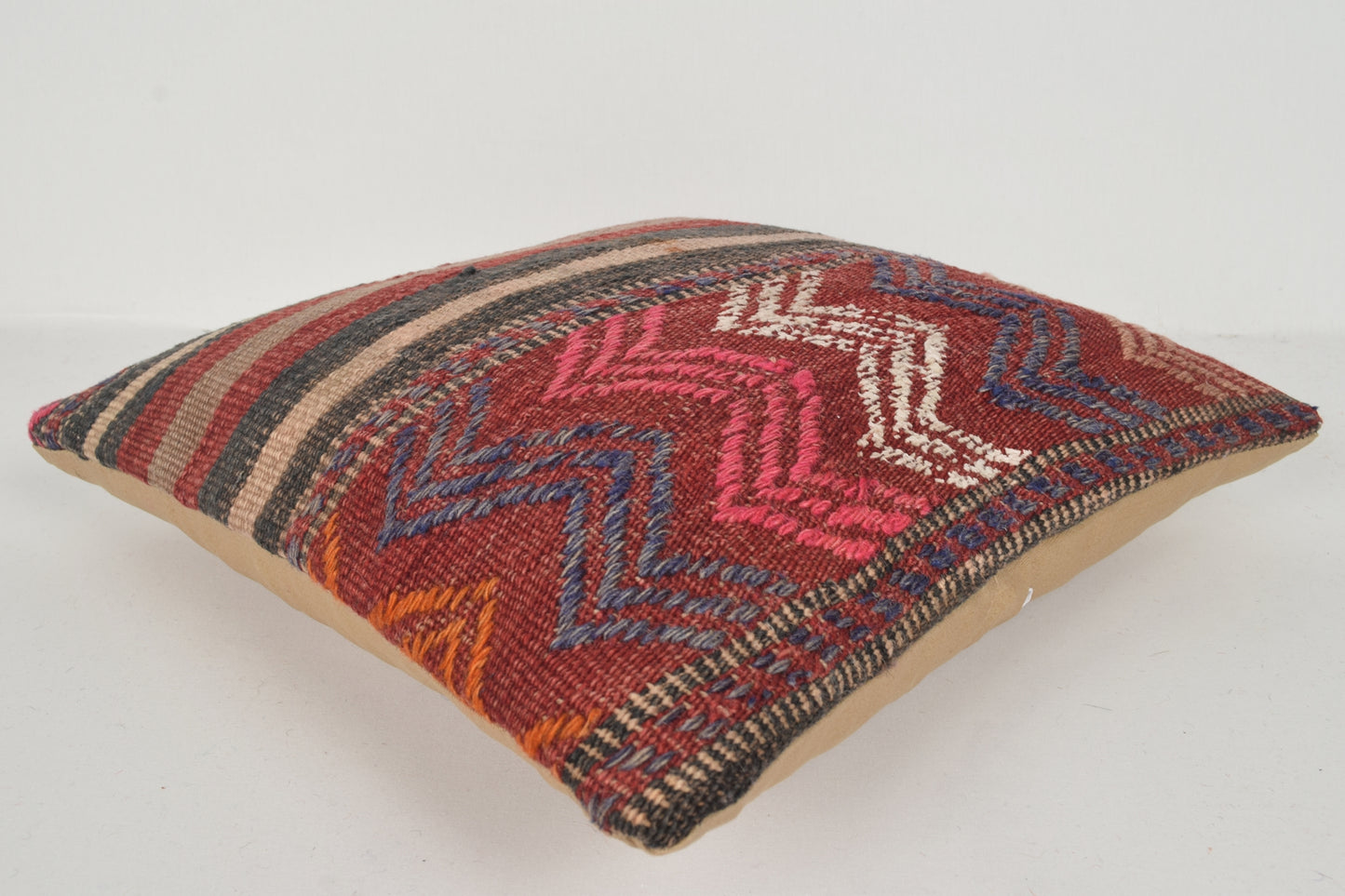 Turkish Kilim Pillow Cover 16x16 " 40x40 cm. D02047