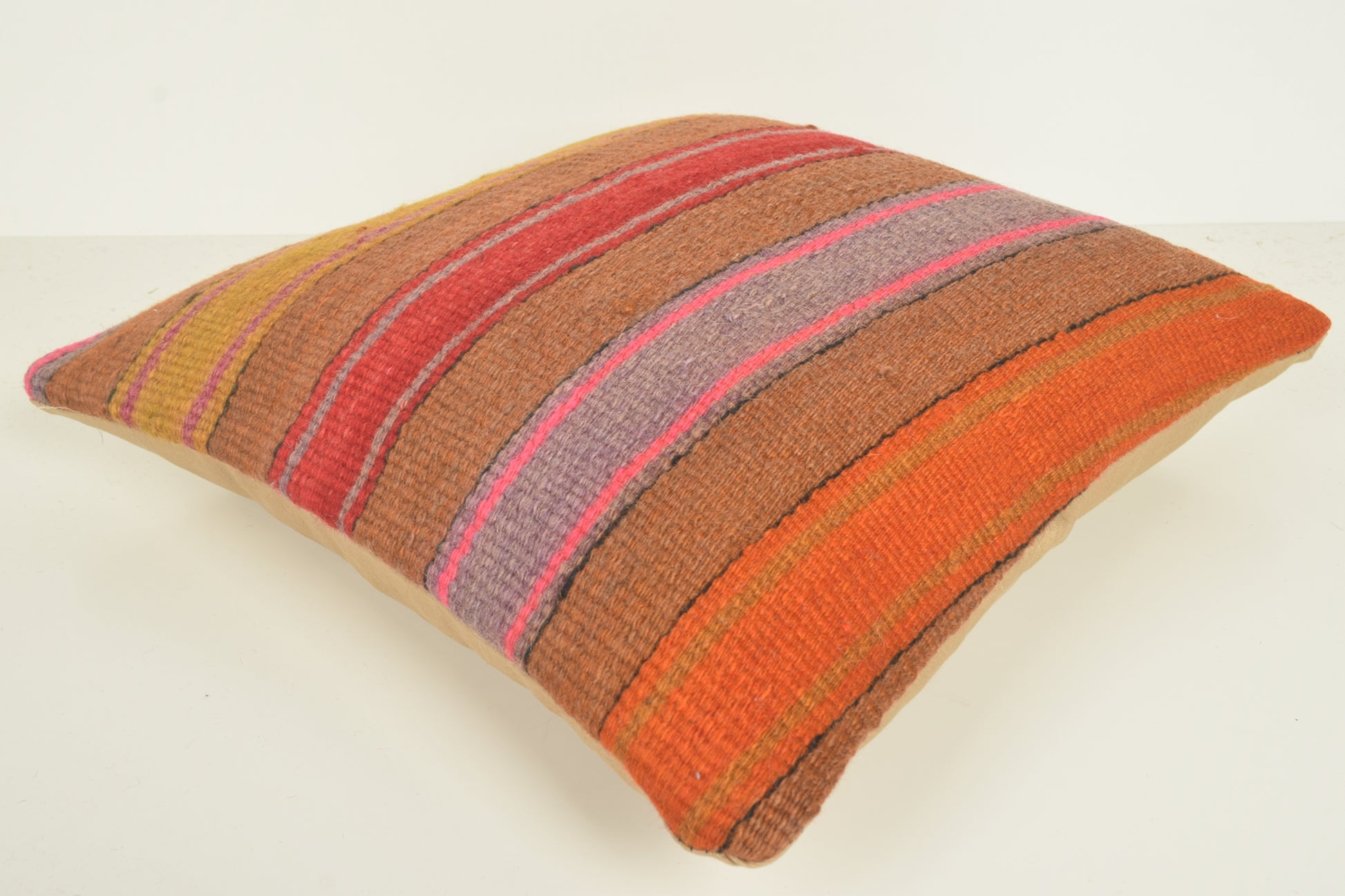 Turkish Kilim Pillow Cover 16x16 " 40x40 cm. D03359