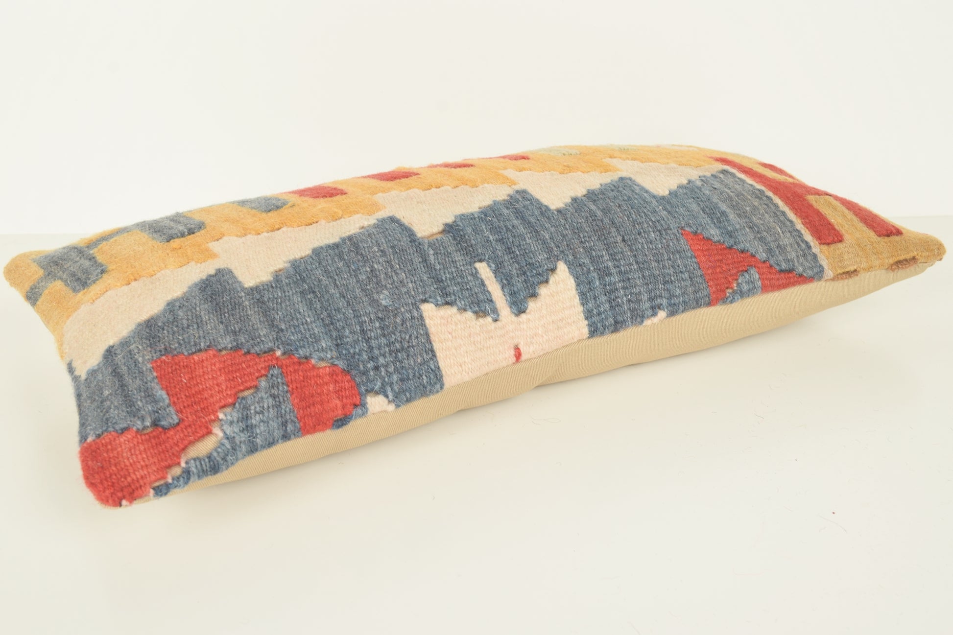 Turkish Lumbar Kilim Pillow Cover 10x20 " 25x50 cm. G00862