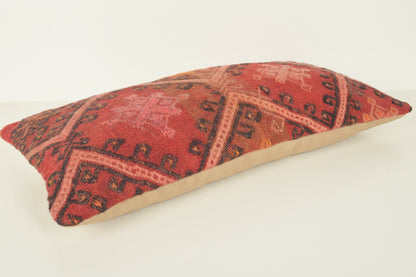 Turkish Lumbar Kilim Pillow Cover 10x20 " 25x50 cm. G00767