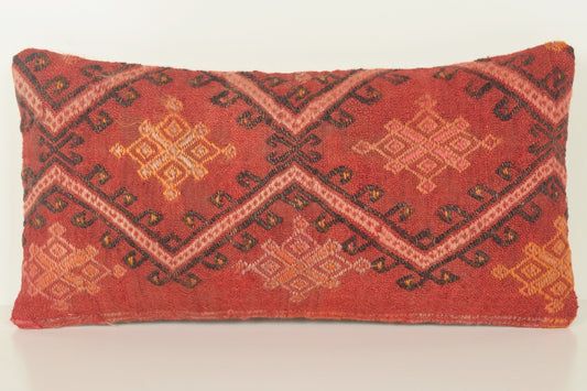 Turkish Lumbar Kilim Pillow Cover 10x20 " 25x50 cm. G00769