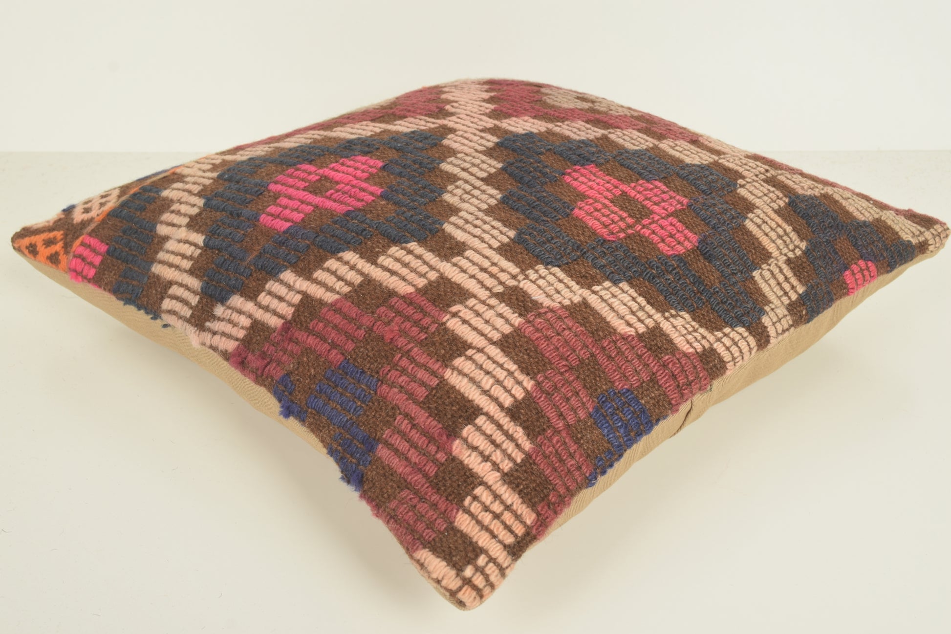 Turkish Kilim Pillow Cover 16x16 " 40x40 cm. D03370