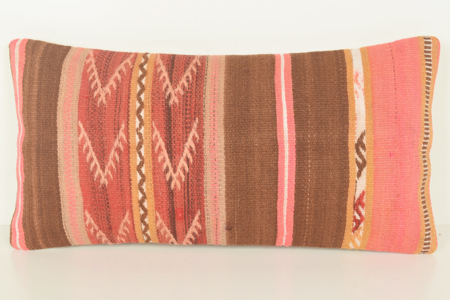 Turkish Lumbar Kilim Pillow Cover 10x20 " 25x50 cm. G00871