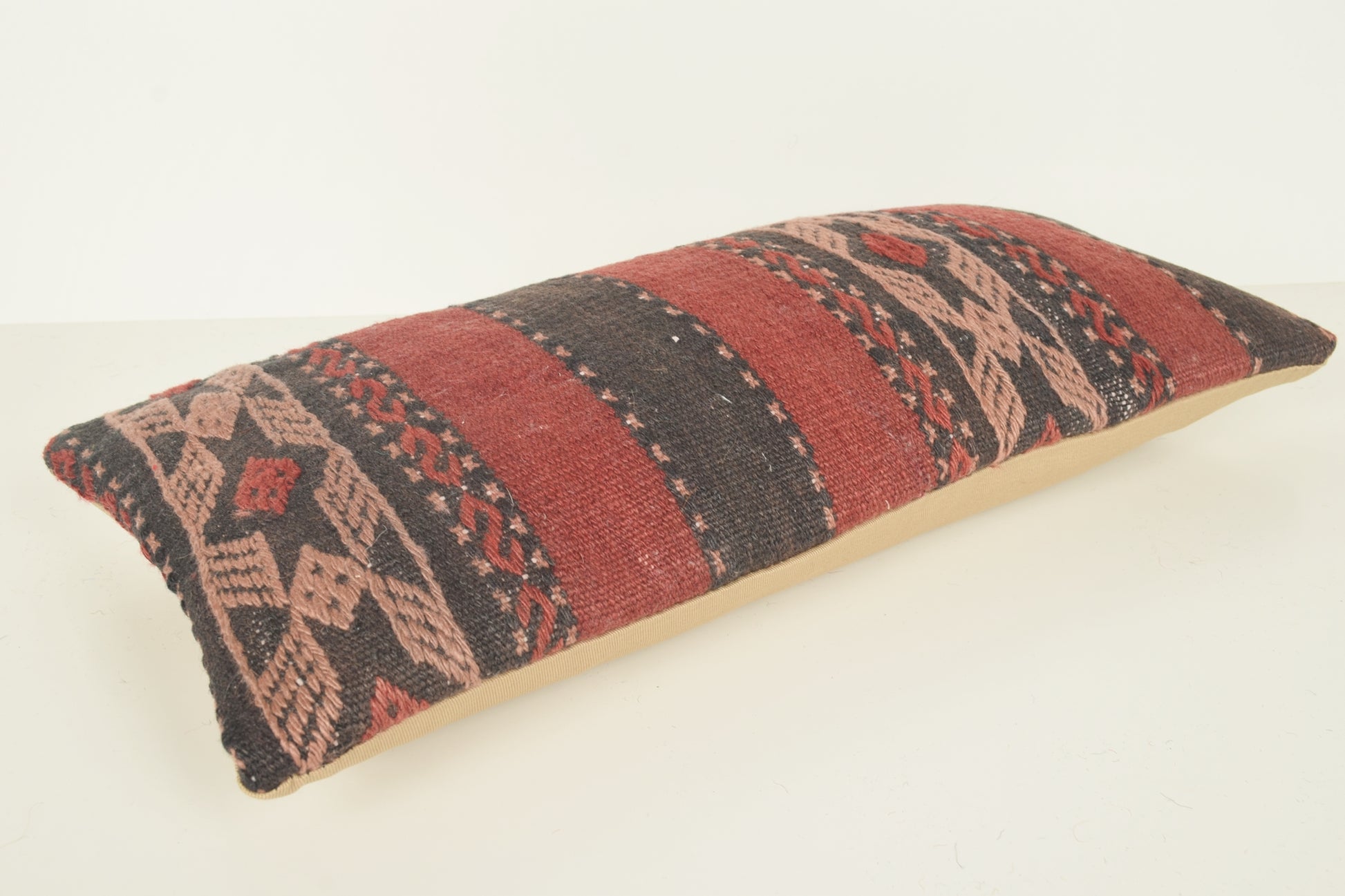 Turkish Lumbar Kilim Pillow Cover 10x20 " 25x50 cm. G00971