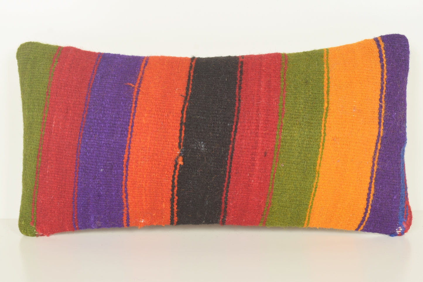 Turkish Lumbar Kilim Pillow Cover 10x20 " 25x50 cm. G00983