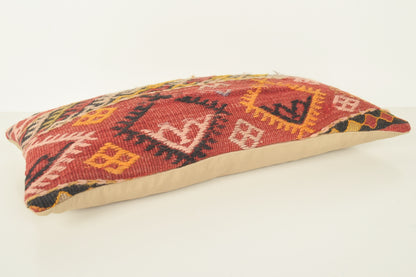 Turkish Lumbar Kilim Pillow Cover 10x20 " 25x50 cm. G00785