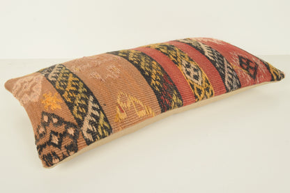 Turkish Lumbar Kilim Pillow Cover 10x20 " 25x50 cm. G00788