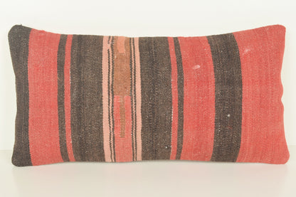 Turkish Lumbar Kilim Pillow Cover 10x20 " 25x50 cm. G00990