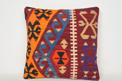 Blue Red Orange Kilim Rugs Sydney Pillow C00191 18x18 " - 45x45 cm.