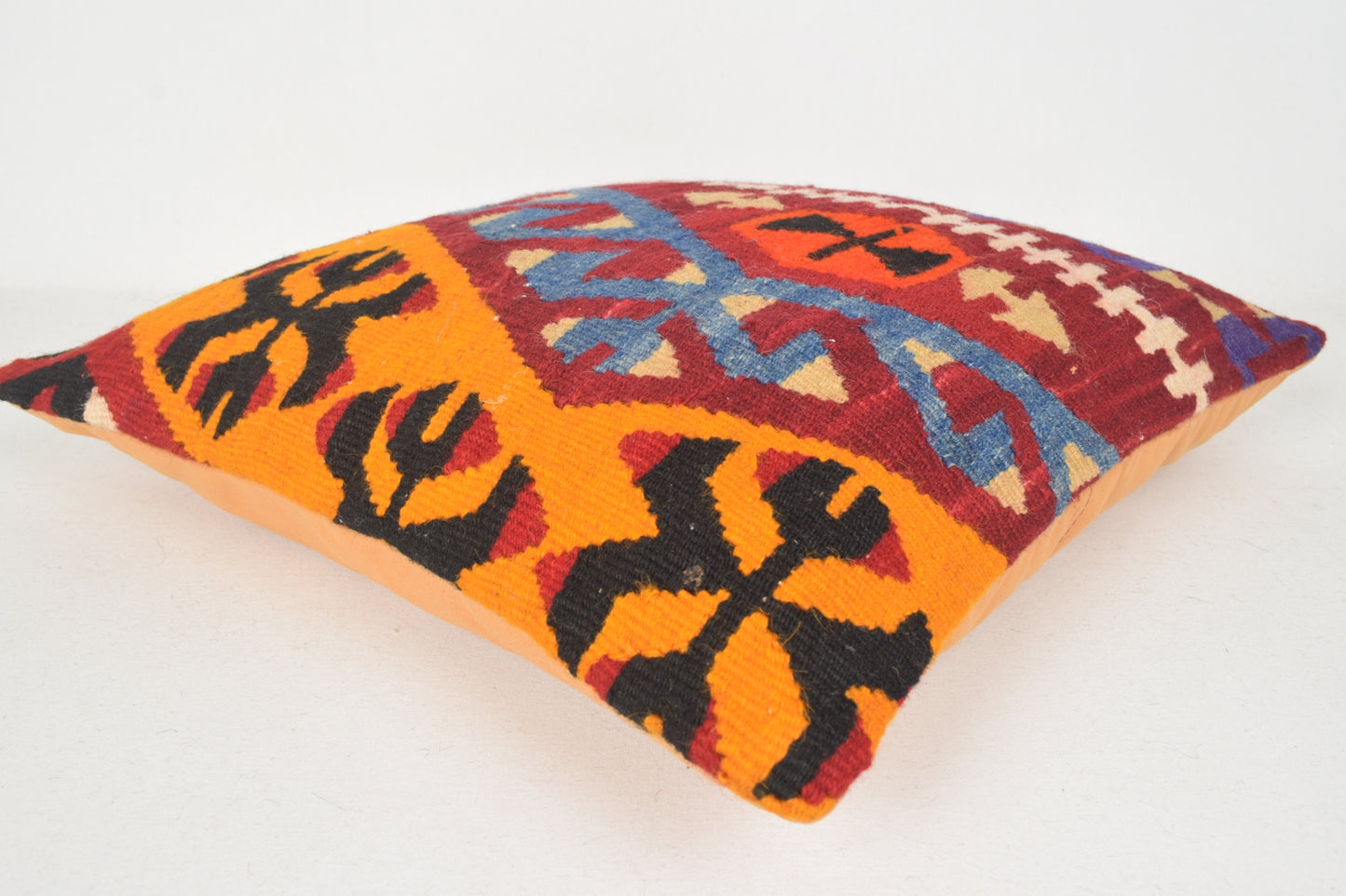 Blue Red Orange Kilim Rugs Sydney Pillow C00191 18x18 " - 45x45 cm.