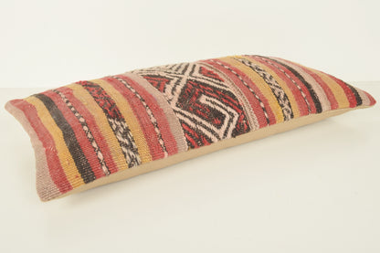 Turkish Lumbar Kilim Pillow Cover 10x20 " 25x50 cm. G00791