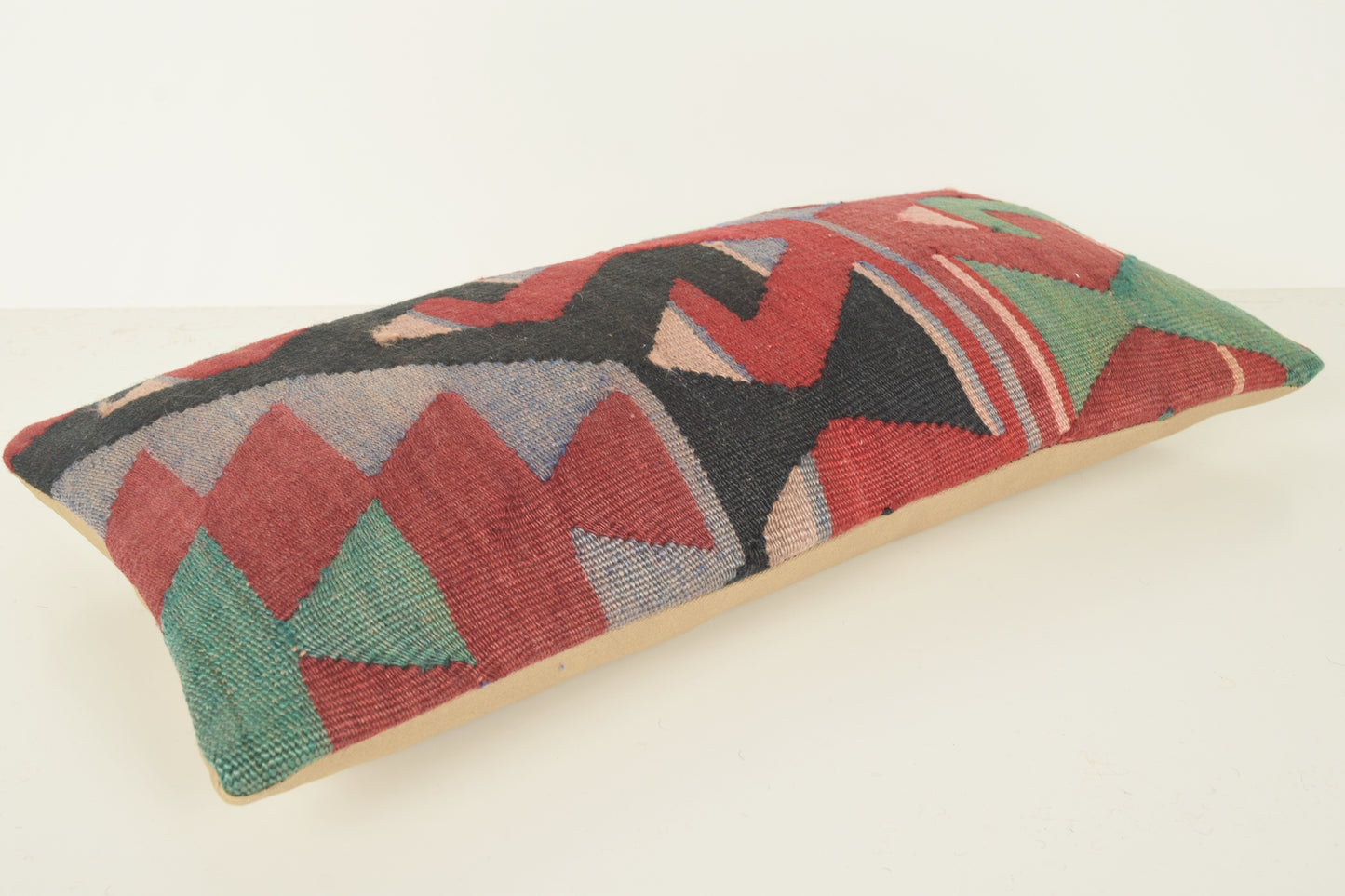 Turkish Lumbar Kilim Pillow Cover 10x20 " 25x50 cm. G00792