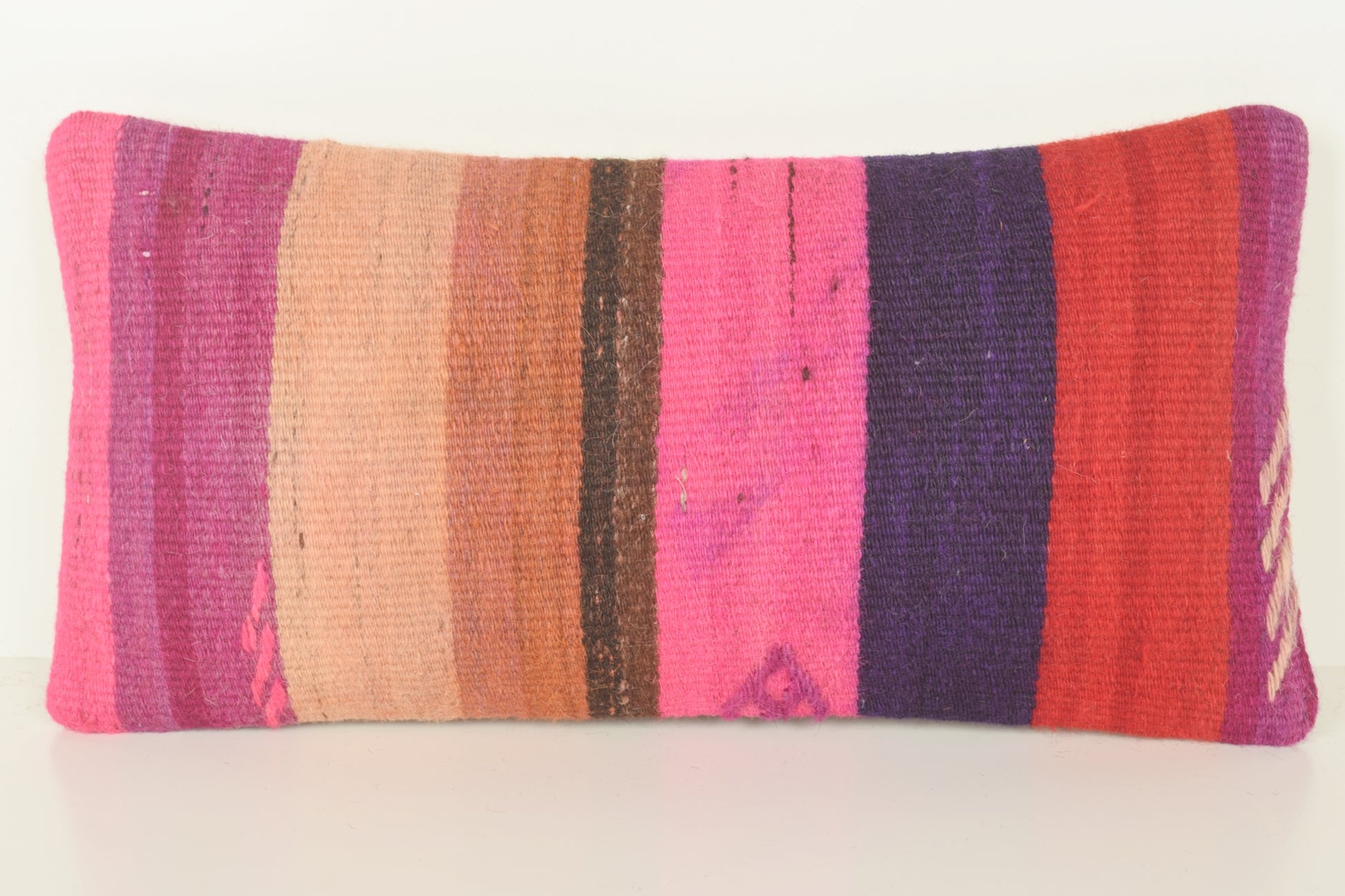 Turkish Lumbar Kilim Pillow Cover 10x20 " 25x50 cm. G00793