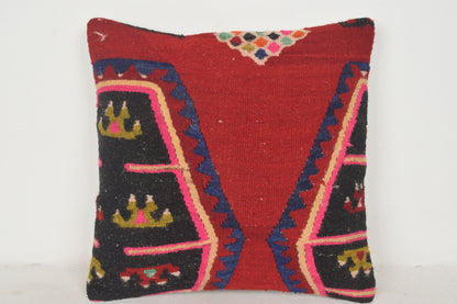 Red Blue Pink Kilim Rugs Cushion C00595 18x18 " - 45x45 cm.