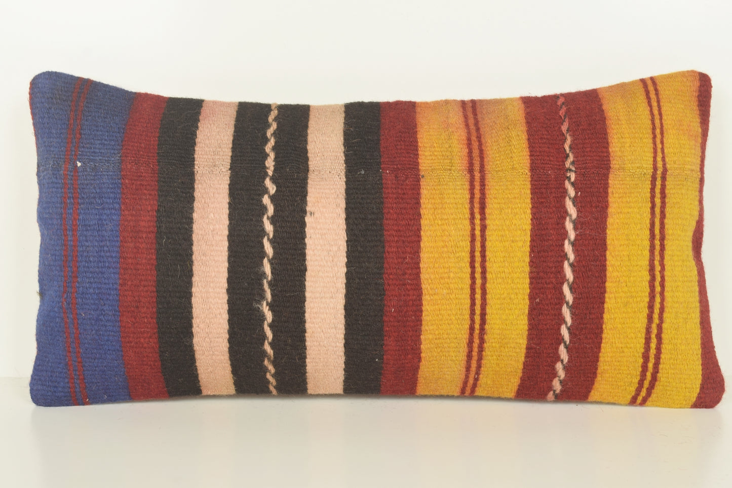 Turkish Lumbar Kilim Pillow Cover 10x20 " 25x50 cm. G00996