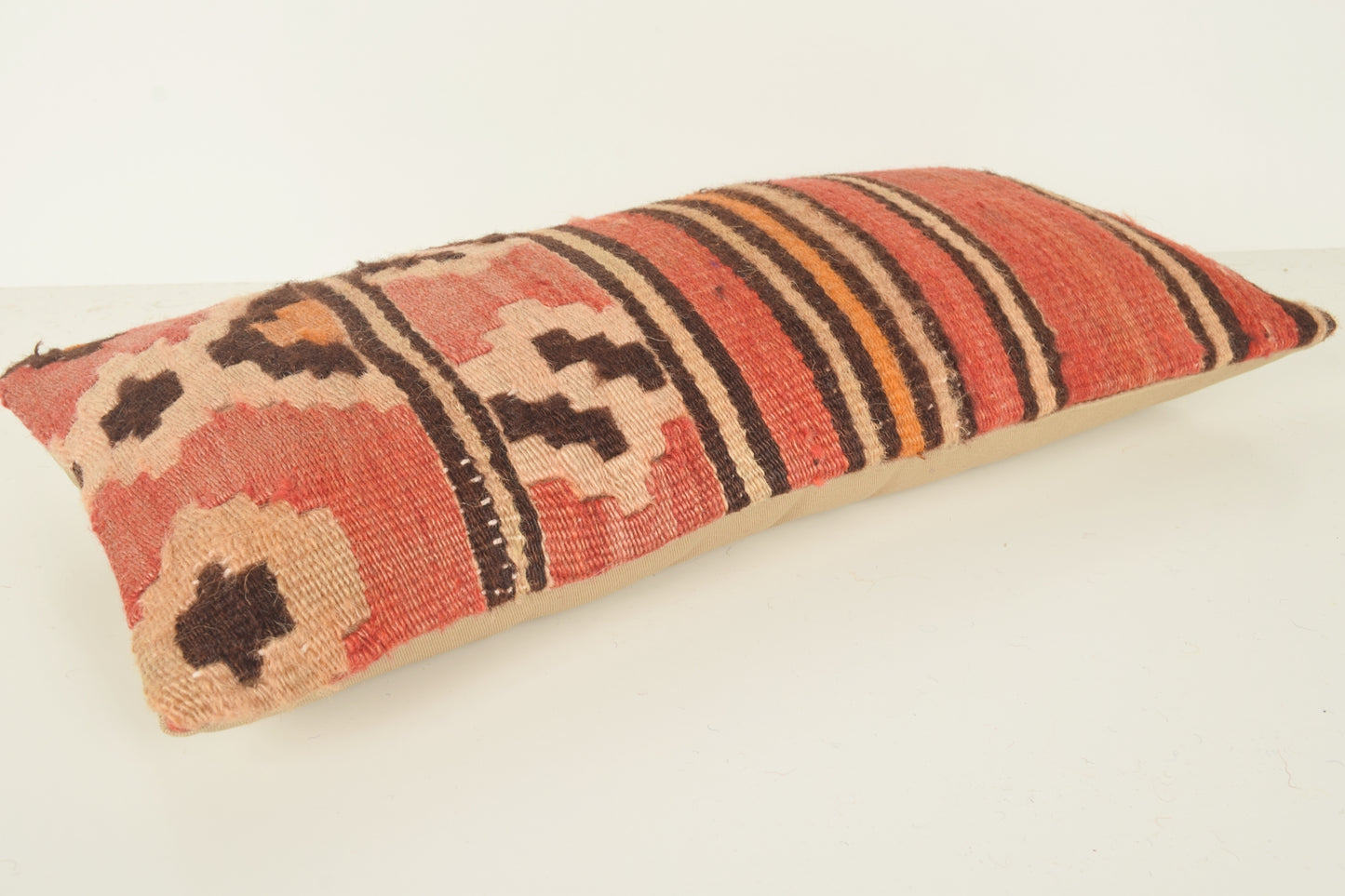 Turkish Lumbar Kilim Pillow Cover 10x20 " 25x50 cm. G00796