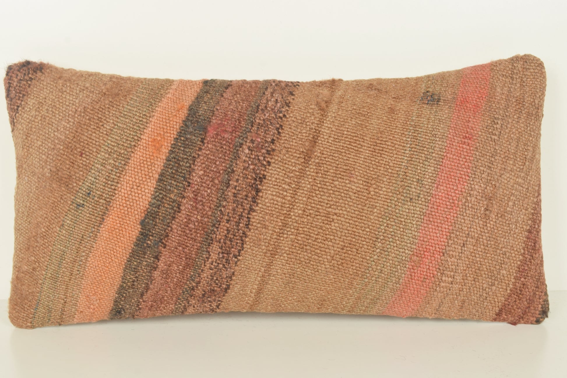 Turkish Lumbar Kilim Pillow Cover 10x20 " 25x50 cm. G01000