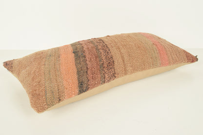 Turkish Lumbar Kilim Pillow Cover 10x20 " 25x50 cm. G01000