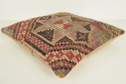 Turkish Kilim Pillow Cover 16x16 " 40x40 cm. D03409