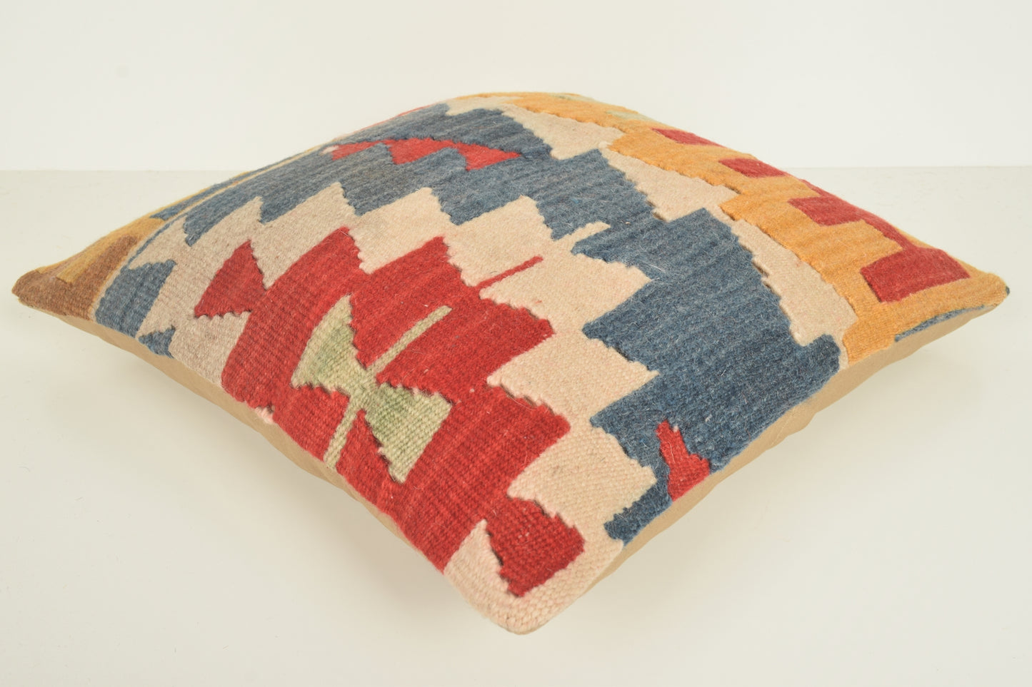 Turkish Kilim Pillow Cover 16x16 " 40x40 cm. D03410